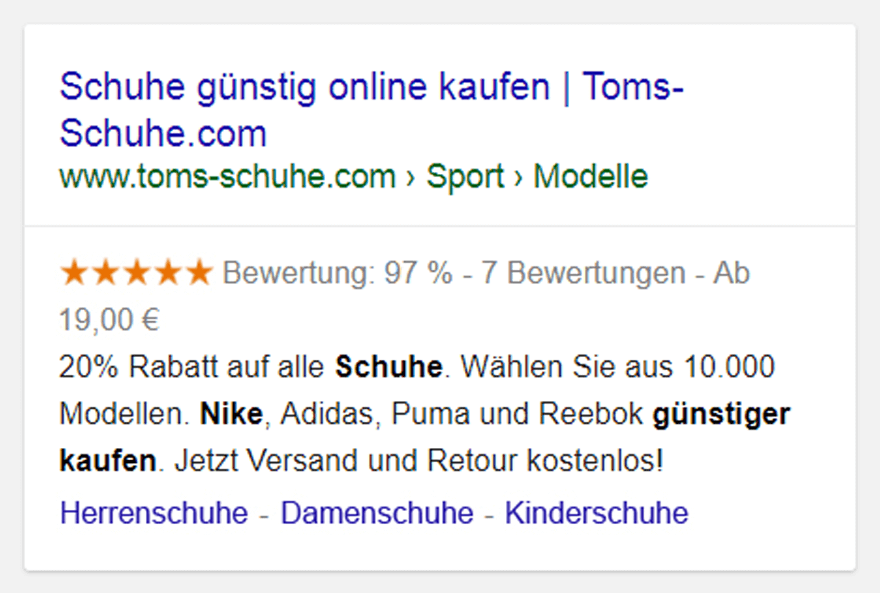 mit Rich Snippets Smartphone